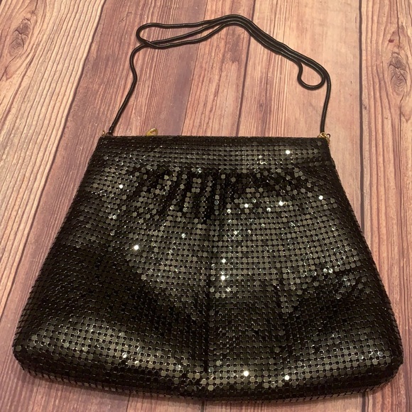 Elegance black Sequins Y& S evening bag - Picture 2 of 4